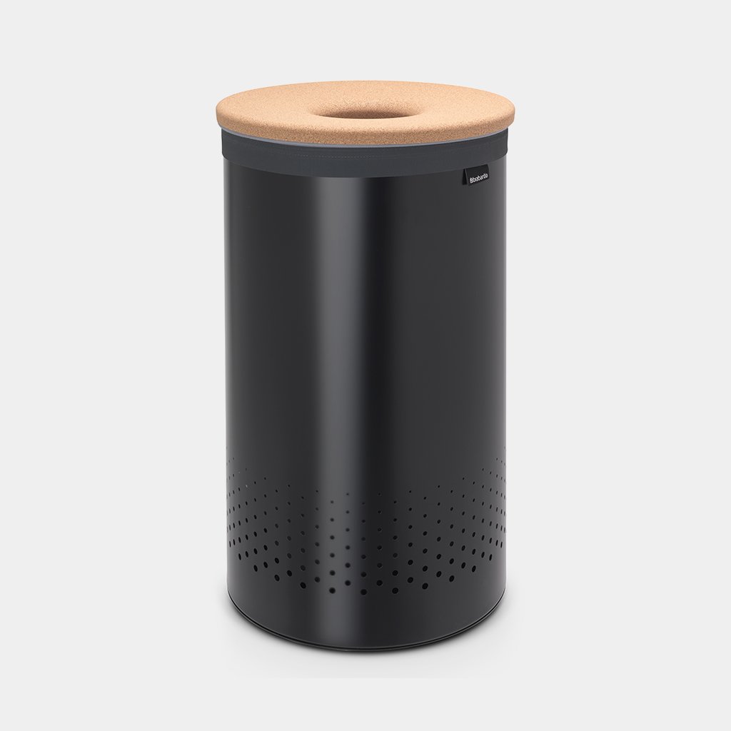 Brabantia Tvättkorg med korklock 60L Svart