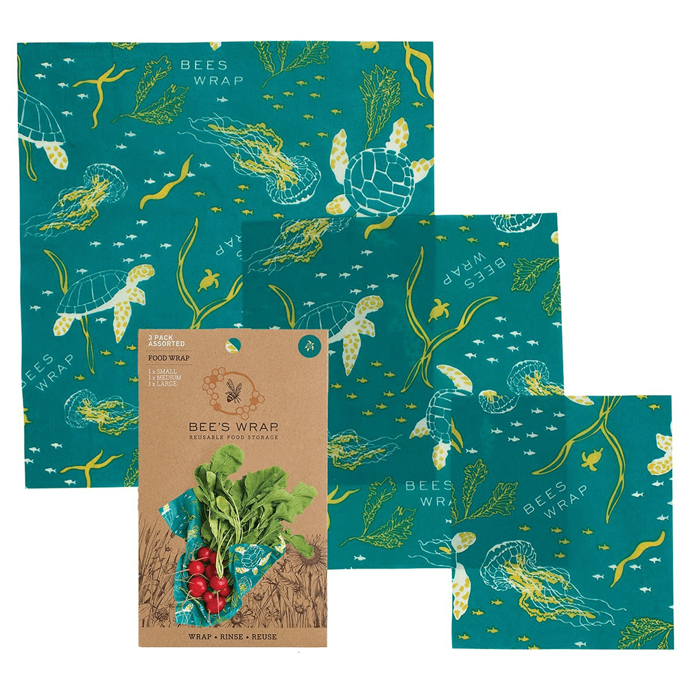 Bee’s Wrap – Naturligt och Ekovänligt Folie S/M/L – 3-pack, Ocean