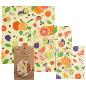 Bee’s Wrap – Naturligt och Ekovänligt Folie S/M/L – 3-pack, Fresh Fruit