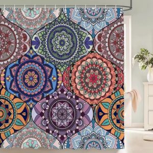 Duschdraperi Mandala starka färger