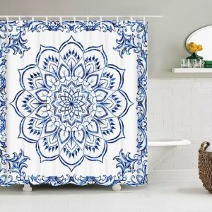 Duschdraperi Mandala Blå